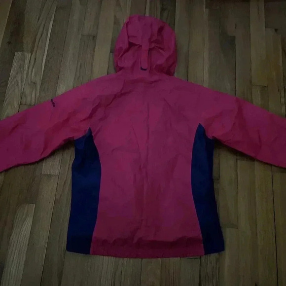 Columbia Rain Jacket Hooded Youth Girls Omni Shield Windbreaker Pink Size L - Picture 7 of 7